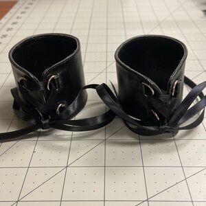 Ankle Cuff Vinyl Bracelet Pair